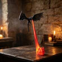 Flying Dragon Figurine, Medieval Black Fire Dragon Statue, Desktop Decor Small Sculpture, Fantasy Dragon Sculpture, Suitable For Home Office Desktop Decoration, Unique Christmas Gift, New Year Gift, Birthday Gift For Dragon Lovers, Perfect - one-size - View 3