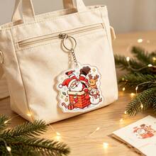 4pcs 2D Flat Acrylic Keychain Set, Christmas Chimney & Santa Claus Theme, Double-Sided Printing. Cute Cartoon Design With Reindeer, Snowman, Candy Elements, Suitable For Backpack, Handbag, Luggage, Full Of Holiday Atmosphere, Exquisite And Charming Christmas Gift. - Chimney Sweep Costume Set - View 5