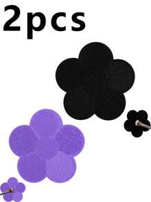 Silicone Makeup Brush Cleaning Pad, Flower Shaped, With Suction Cup, Portable Cleaning Tool, Suitable As Valentine's Day, Birthday, Party Gift - Multicolor - View 25