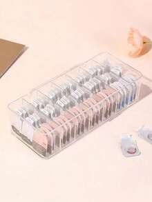 Contact Lens Storage Case With Lid, Dust-Proof Large Capacity, Can Store Multiple Pairs, Student Daily Disposable Contact Lens Storage Box - Clear - View 4