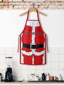 2pcs Christmas Santa Claus Cartoon Apron For Home And Kitchen - Multicolor - View 12