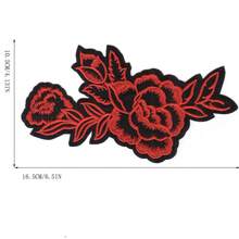 1pc Large Rose Flower Pattern Iron-On Embroidered Patch - Fun Design - Easy To Sew Or Iron, Durable Fabric Badge, Suitable For Personalized Jackets, Bags, DIY Crafts And More - Ironing Style - View 5