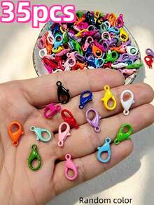35pcs 14mm Colorful Lobster Clasp DIY Jewelry Buckle, Suitable For DIY Handmade Necklace, Bulk Lobster Clasp, Bracelet Buckle And Other Material Accessories, Colorful Small Business Supplies - Lobster Clasp - View 10