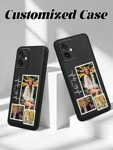 1件個性化情侶信封黑色TPU軟手機殼，適用於Moto G85，可客製化全包防摔磨砂軟殼，可印製高清照片，兼容 18 Pro Max XR、11、12、13、14、15、16 Pro Max、17 Pro Max/17e/S26ultra/S26、S22、S23、S24、S25 Ultra、A13、A14、A15、A16、A53、A54、A55、A56、A05、A04，季節限定，2025手機殼 - 黑色 - 查看 3
