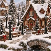 12pcs 4.7 Inch Mini Vintage Street Lamp Models, Black Retro Lantern Style, DIY Micro Landscape Decor, Christmas Village Scene Mini Lights, Winter 3D Model, Fairy Garden, Holiday Desktop Ornament, Christmas Home Decor, Room Decoration - A - View 7