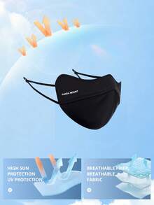 CAMEL CROWN UPF200+ Sun Protection Face Mask, 3D Contoured Design, Anti-Makeup Smudging, Covers Eye Area, Breathable And Non-Stuffy - Phantom Black - View 4