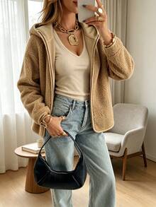 Women Overcoats - Khaki - View 5