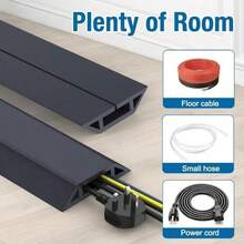 1pc 1/2/3 Meters Self-Adhesive PVC Floor Cable Protector, Flexible Cable Management Sleeve, Suitable For Home Office Cable Organization - A - View 8