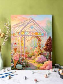 DIY Candy Greenhouse Sweets (Frameless Or Framed 8x12 / 16x20 Inches) Paint By Numbers Kit (Acrylic) Arts & Crafts For Adult Beginners, Home Wall Decor, And Holiday Gifts - Sets - View 5