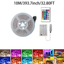 1pc Multi-Color RGB Decor LED Light Strip, 24 Keys Remote, Battery Operated No Plug Self-Adhesive Cuttable Lights For Christmas, Halloween, Birthday, Wedding, Window, Cosplay Background Party Decor (Batteries Not Included) - 24Key DCH - View 8