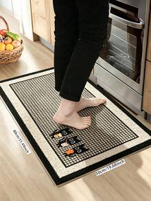 1pc Flannel Kitchen Mat Cartoon Black Cat Foot Mat, Dirt-Resistant Kitchen Rug | Long & Short Sizes, Suitable For Kitchen And Entryway. Practical Entryway Door Mat Home Decor Rug, Can Be Used In Dining Room, Kitchen, Indoor Entrance And Other Indoor Areas. - Multicolor - View 6