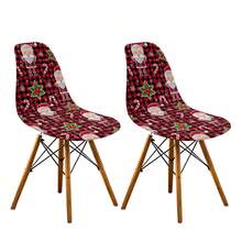 1/2/4/6pcs Christmas Print Shell Chair Covers, Removable And Washable, Suitable For Home, Hotel, Banquet - Multicolor - View 16