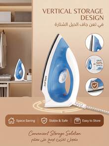 SOKANY Household Electric Handheld Steam Iron, Mini Portable, Suitable For Students And Travel, Ceramic Soleplate Design, Applicable To Various Clothing, Constant Temperature Ironing, Non-Damaging To Clothes, Adjustable Temperature Control - Baby Blue - View 6