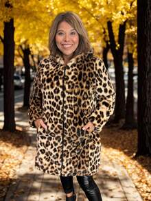 Women's Autumn/Winter Reversible Thick Leopard Print Jacket - Coffee Brown - View 2