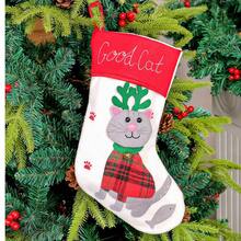 1pc Cute Cat & Dog Cartoon Christmas Stocking Ornament, Christmas Tree Decoration Small Gift Bag Hanging Decor - Multicolor - View 4
