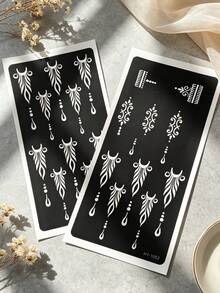 2 Sheets Finger Tattoo Stencil Stickers, DIY Painting, Suitable For Tattoos, Reusable 3 Layers Hollow Tattoo Stencils, Suitable For Body Art Tattoo Designs - View 6