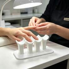 1pc White 4-Slot Nail Support Stand, Ergonomic Design, Nail Finger Rest, Salon Nail Polish Finger Support Rack, Nail Art Tool - Multicolor - View 8