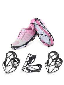 Cubiertas de zapatos de escalada con resorte de TPE, crampones redondos antideslizantes para hielo y nieve, para montañismo al aire libre, color negro - Multicolor - Ver 7
