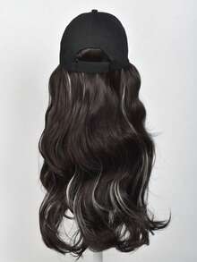 Synthetic Wig Hat One-Piece Female Black Highlights White Long Curly Hair Baseball Cap Fashion Cap Wig - Multicolor - View 10