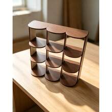 9-Grid Desktop Cup Holder Organizer Rack, Multi-Layer Storage Shelf For Home Office Desk, Kitchen Supplies, Home Storage Rack - Multicolor - View 7