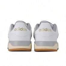 Adidas ENTRAP Split Leather Fabric Synthetic Leather Comfortable Versatile Low-Top Skate Shoes Unisex White Blue - White - View 4