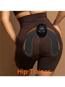 AXH Estimulador de músculos glúteos con batería/batería incluida, entrenador de fitness para glúteos, abdominales, brazos y piernas, almohadilla de masaje - Negro - Ver 3