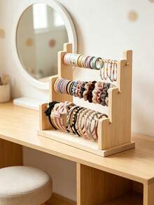 1pc Multi-Layer Baby Hair Accessories Display Rack, Trapezoid 3-Tier Design, Suitable For Baby Hair Clips, Headbands, Jewelry Storage Organizer - Multicolor - View 5