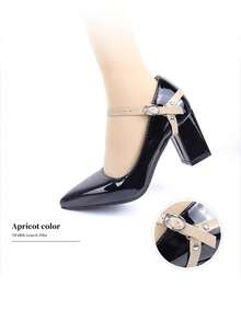 1 Pair Women's Detachable Triangle Fixed Lace-Up High Heel Shoes Anti-Slip Heel DIY Shoe Laces - Multicolor - View 6
