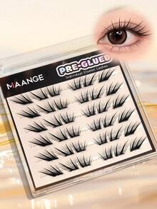 MAANGE 36 Clusters Glue-Free Fluffy Eyelashes, Slanted Fox-Style Cartoon Eyelashes With Pointed Tails, Enlarges Eyes, Creates Natural Makeup Look, No Glue Needed, Exquisite Packaging, False Eyelashes - C - View 1