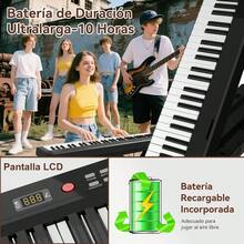 Teclado de Piano Digital Plegable DASHLINE de 88 Teclas con MIDI y Bluetooth - Negro - Ver 8