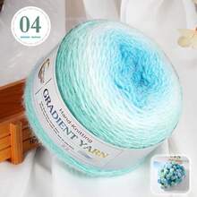 200g Extra Large Ball, Colorful Candy Tones, Natural Gradient Color, Knitted Blanket, Shawl, Crochet Cushion, Beginner Friendly, Multiple Color Options - Two-tone Light Mist - View 16