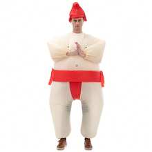 Halloween Christmas Party Red Sumo Inflatable Costume, Unisex Inflatable Costume, Holiday Personalized Outfit Inflatable Costume, Blower Included, Battery Not Included - Red - View 1