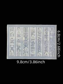 1pc Christmas Nail Art Mold, Christmas Tree, Apple, Gingerbread Man, Snowflake, Chain, Gift Box, Santa Claus 3D Decor DIY Silicone Nail Art Mold - Clear - View 3