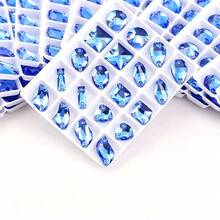 Assorted Shapes, 20pcs/Pack, Mixed Shapes, Flat Back Double Hole Exquisite Glass Rhinestones, Used For Sewing Wedding Dresses, Handbags And Shoes, Jewelry Making, Craft Accessories - Assorted Shapes 20pcs - View 40