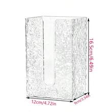 1/2pcs Transparent Ice Pattern Wall-Mounted Tissue Box, Flat Lay Or Wall-Hanging Face Towel Storage Box, Waterproof Bathroom Home Tissue Holder - View 5