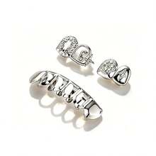 Hip Hop Style Grillz Set, Hot-Selling Star Hollow Polished Electroplated Christmas Personalized Teeth Jewelry - Multicolor - View 9