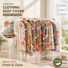 New Sunflower Pattern Dust Cover, Moisture-Proof Waterproof Visible Thickened Floor Standing Clothes Rack Garment Dust Cover - Multicolor - View 1