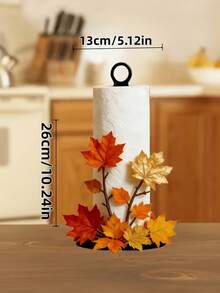 2D 平面 Hello Autumn 裝飾性廚房紙巾架（無電源燈）－桌面式捲紙架（兼具展示與收納功能），秋季楓葉設計，適用於廚房、浴室、客廳與餐廳，營造溫馨聖誕氛圍的裝飾擺飾 - F - 查看 2