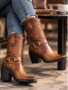Women Ankle Boots & Booties - Tan - View 4