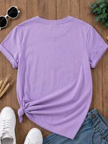 Women T-Shirts - Purple Hummingbird - View 2