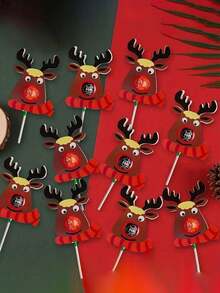 25pcs/50pcs Christmas Party Gift Candy Lollipop Card Paper Cards Decoration Cards Double Layer 3D Christmas Atmosphere Desktop Gift Packaging Decoration Card Paper - View 1