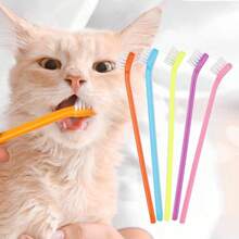 8pcs Single-Head Solid Color Pet Toothbrush Dog Toothbrush Cat Toothbrush Suitable For Deep Oral Cleaning - Navy Blue - View 4