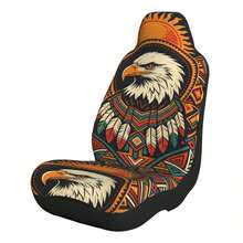 Universal Driver/Passenger Car Seat Cover, Unique And Eagle Design Print, Fabric Breathable And Ventilated, Soft And Comfortable, All-Season Use, Car Interior Decoration And Protection Cover, Suitable For SUV And Sedan - Multicolor - View 5