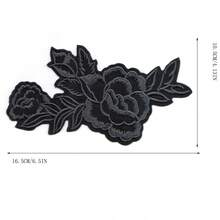 1pc Large Rose Flower Pattern Iron-On Embroidered Patch - Fun Design - Easy To Sew Or Iron, Durable Fabric Badge, Suitable For Personalized Jackets, Bags, DIY Crafts And More - Ironing Style - View 13