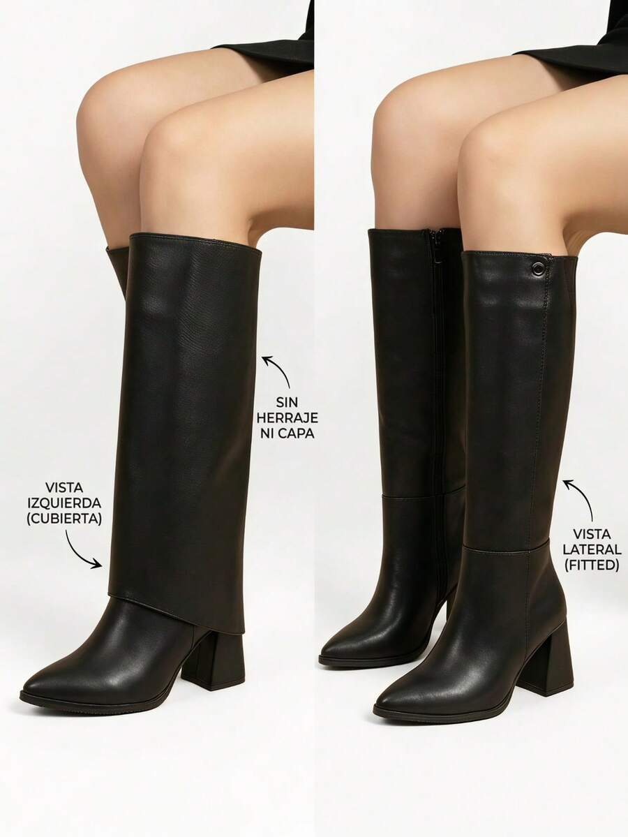 Women Knee-High Boots - Black - View 1