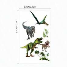 10 Realistic Dinosaur Pattern Design Temporary Tattoo Stickers, Suitable For Arms, Face, Legs, Body Art Decoration, Perfect For Festivals, Parties, Birthday Gifts, Gift Bag Fillers - Multicolor - View 5