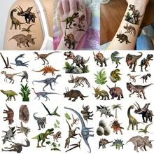 10 Realistic Dinosaur Pattern Design Temporary Tattoo Stickers, Suitable For Arms, Face, Legs, Body Art Decoration, Perfect For Festivals, Parties, Birthday Gifts, Gift Bag Fillers - Multicolor - View 1