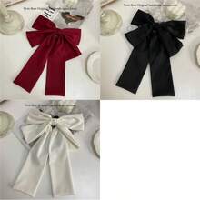3pcs Silk Texture Oversized Triple Layer Ribbon Bow Hair Clips French Style Hair Accessories For Women - Multicolor - View 7