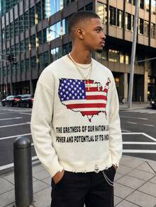 Sweater Rajut Unisex dengan Motif Huruf Grafis ANDREILEE, Cocok untuk Musim Gugur dan Musim Dingin - Aprikot - View 3
