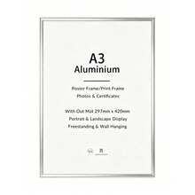 Mosearon 1PK 30x40cm 12x16in Silver Metal Photo Frame, Black A3 Frame, Wall Frame, Silver A4 Certificate Frame, Poster Frame, Wall Decor, Suitable For Photos, Wall Art Decoration, Vertical And Horizontal Display - Silver - View 15
